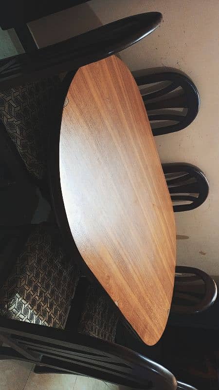 wooden dining table with 6 chairs 0