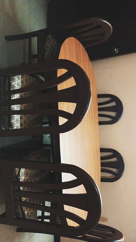 wooden dining table with 6 chairs 1