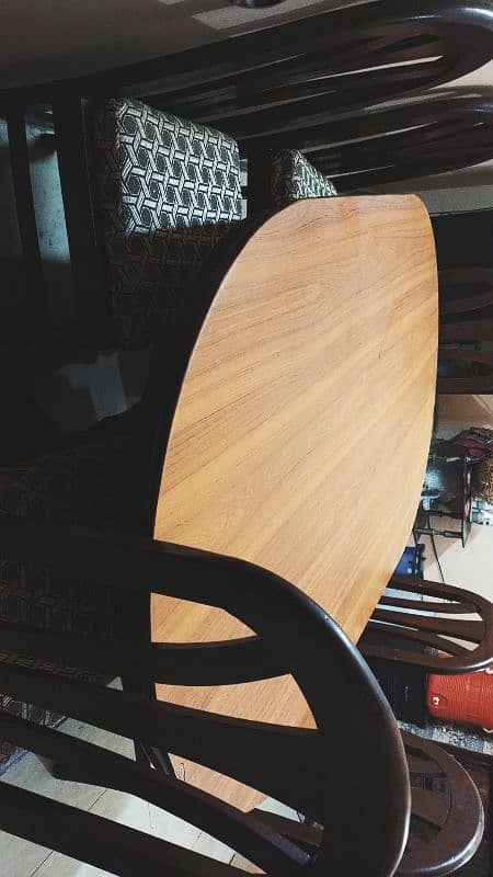 wooden dining table with 6 chairs 3