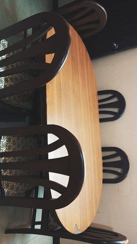 wooden dining table with 6 chairs 6