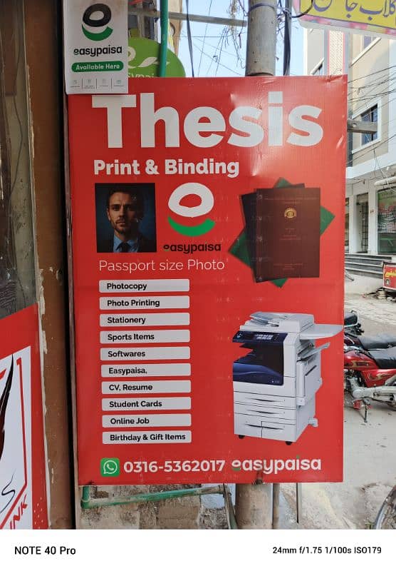 running business of printing, easypaisa, gift & mobile acessories in 11