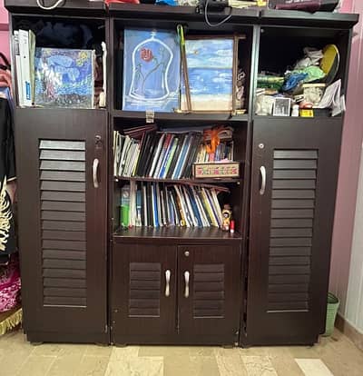 divider two door cabinets with book shelf’s