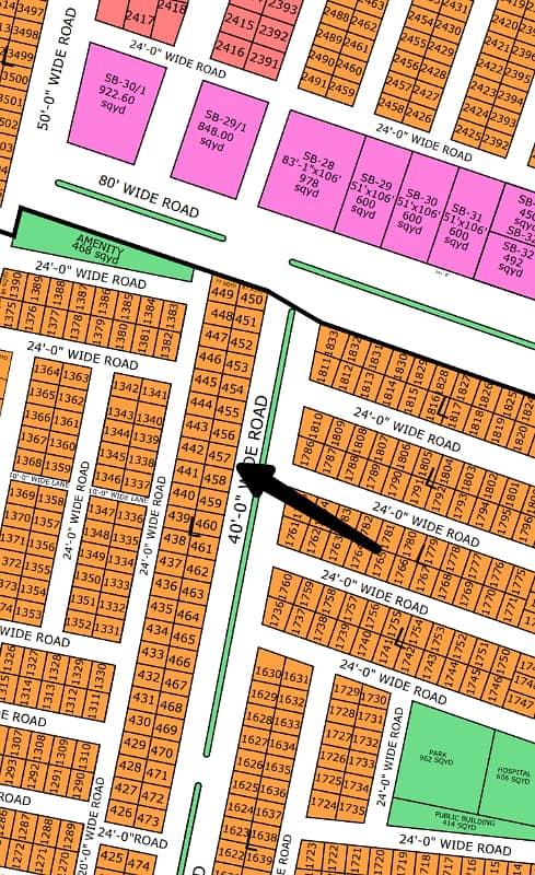 NORTH TOWN RESIDENCY PHASE 1 EXECUTIVE (ext) BLOCK 80syd plot main 40feet road face 0