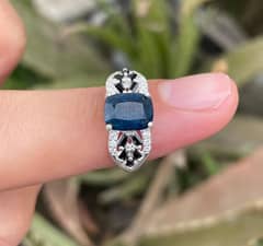 Beautiful Blue Tourmaline silver ring from Afghanistan