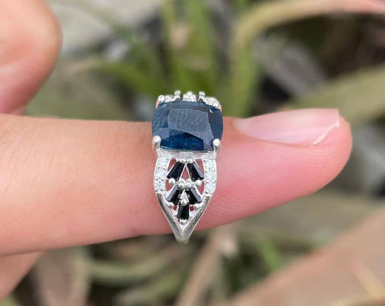 Beautiful Blue Tourmaline silver ring from Afghanistan 2