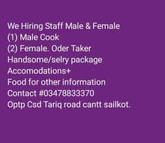 we Hiring Staff Male & Female Optp Restaurant