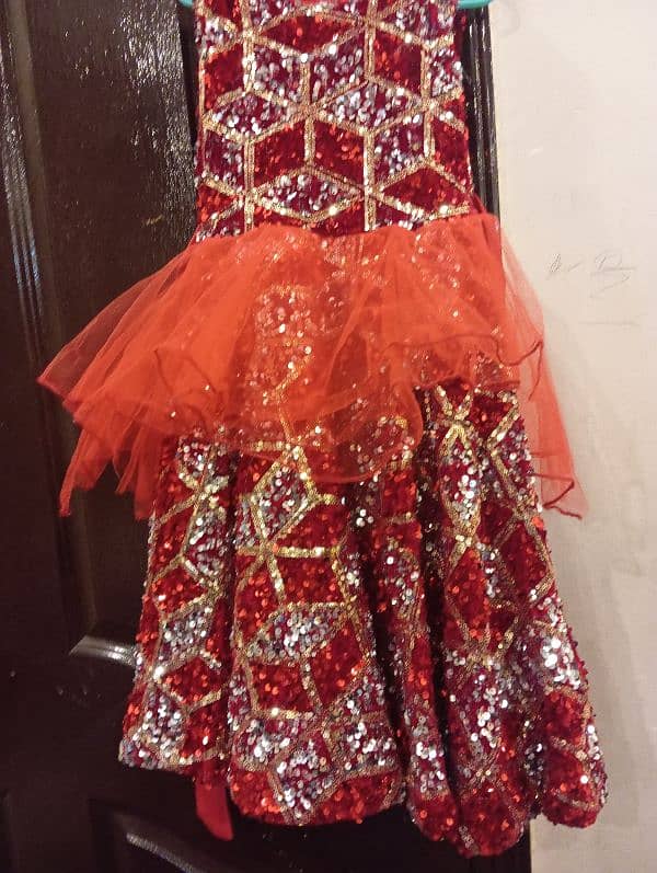 baby girl red fresh colour of fancy frock for sale 1