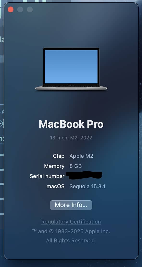 MacBook Pro, 13-inch, M2, 2022, 8 GB RAM 512 GB Storage 2