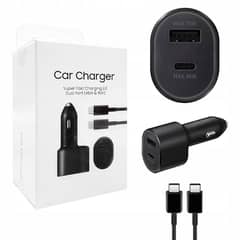 Samsung 45w Pd 15w Usb + 45w Type C Dual Super Fast Car Charger &Cable