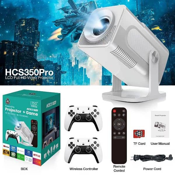 Hy300 Pro 280 Ansi 20000+ Game Console Android 11.0 4k Mini Projector 3