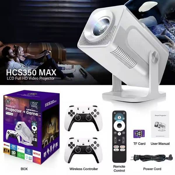 Hy300 Pro 280 Ansi 20000+ Game Console Android 11.0 4k Mini Projector 4