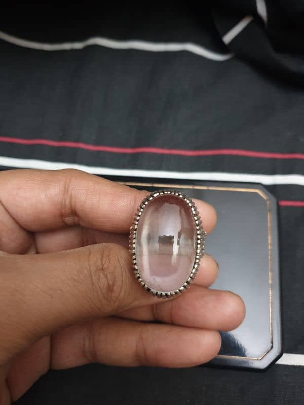 100% original clear quartz . . dure najaf in silver ring 3