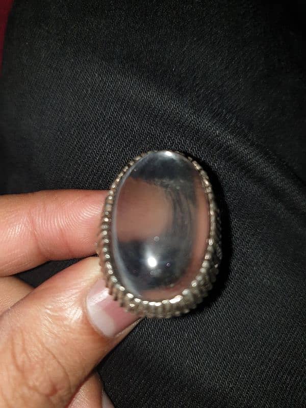 100% original clear quartz . . dure najaf in silver ring 6