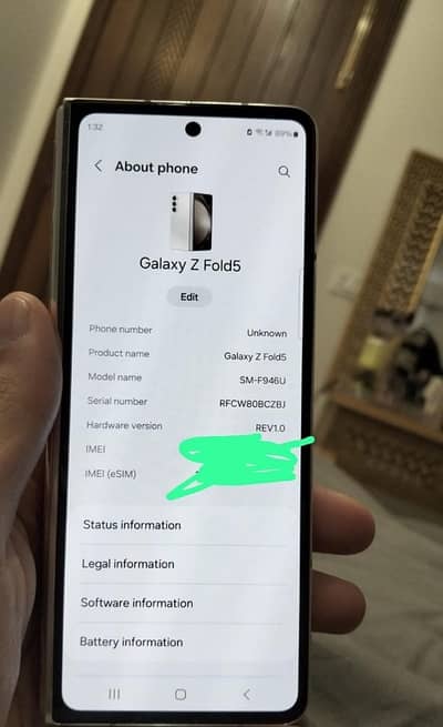 Fold 5 12/512 back corner break non pta