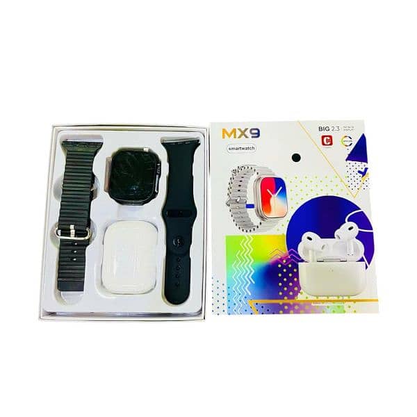 Mx9 black colour watch & airpod 1