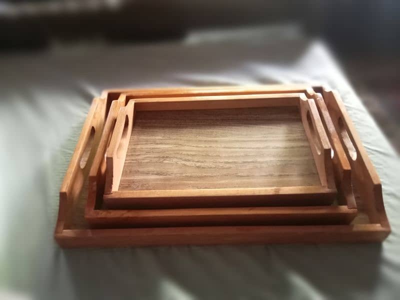 wooden trays set 1