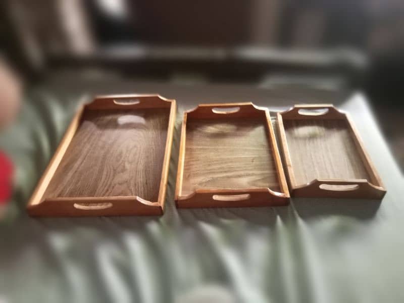 wooden trays set 2