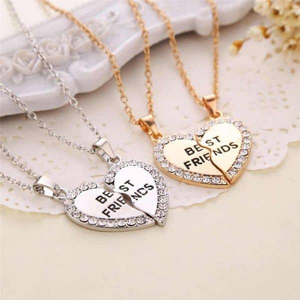 2 pair Best Friends Nacklace - Golden & Silver 0