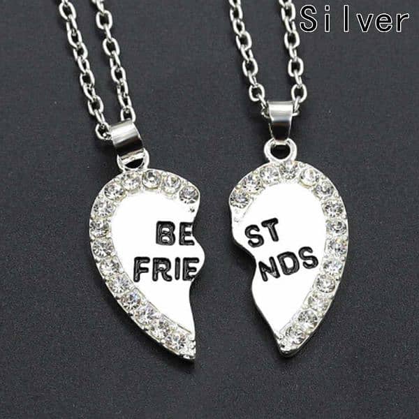 2 pair Best Friends Nacklace - Golden & Silver 1