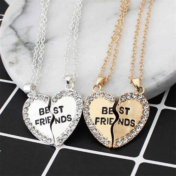 2 pair Best Friends Nacklace - Golden & Silver 2