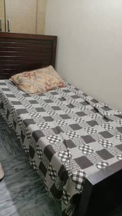 single bed with mattress