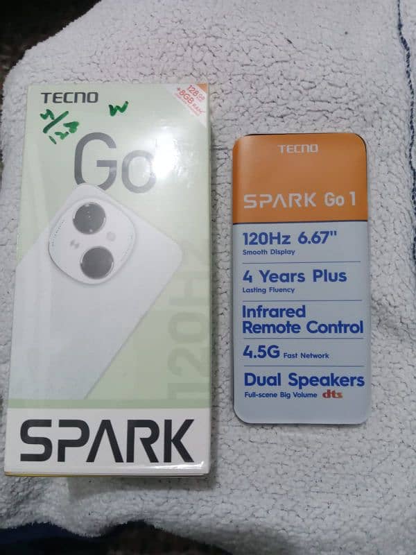 Techno Spark go 1. . 4/128GB only Box open Accasaries pack Brand New. 9