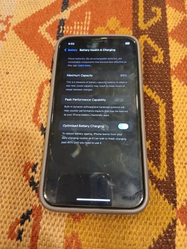 iPhone 11 non pta Jv 2 months in working 64gb battery health 85 5