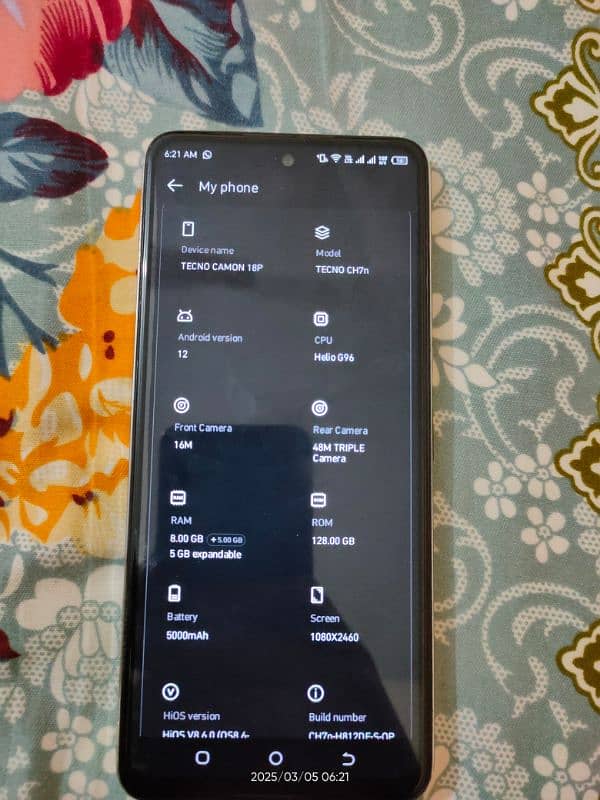 Tecno camon 18p 8