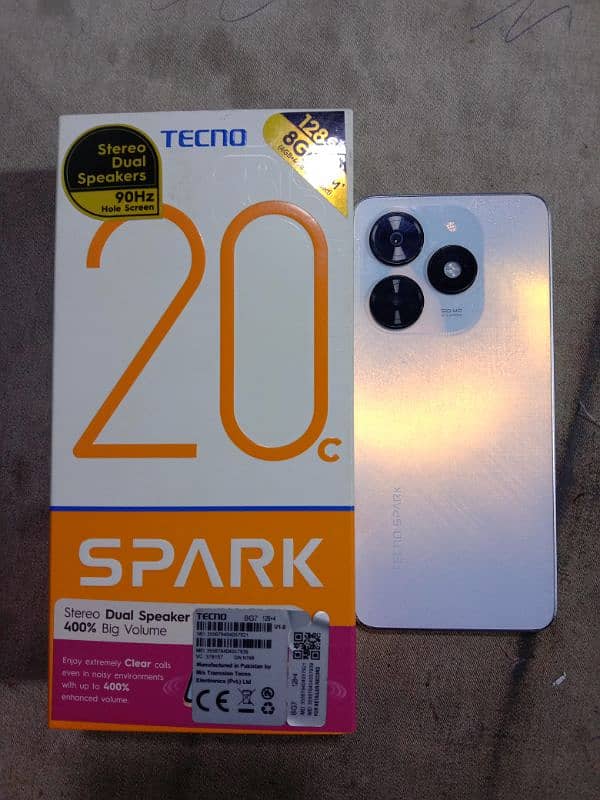 Tecno 20c complete box 8/128 1