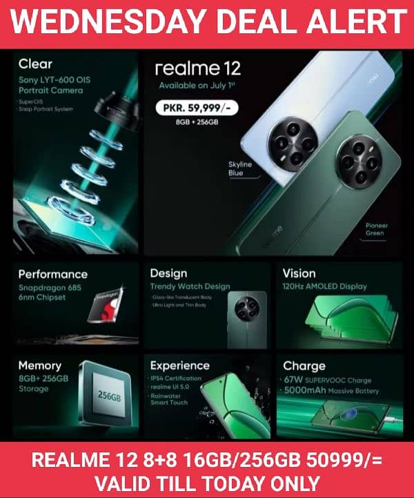 REALME 12 8+8 16GB/256GB BOX PACK 1 YR WARRANTY PTA APPROVED 0