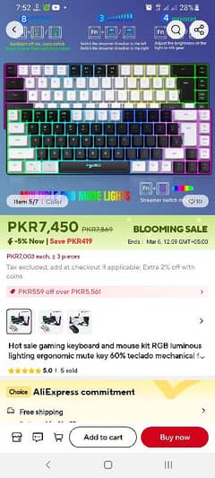 gaming keyboard and mouse kit RGB luminous lighting ergonomic