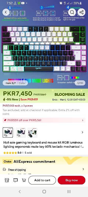 gaming keyboard and mouse kit RGB luminous lighting ergonomic 0