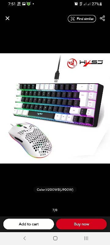 gaming keyboard and mouse kit RGB luminous lighting ergonomic 2