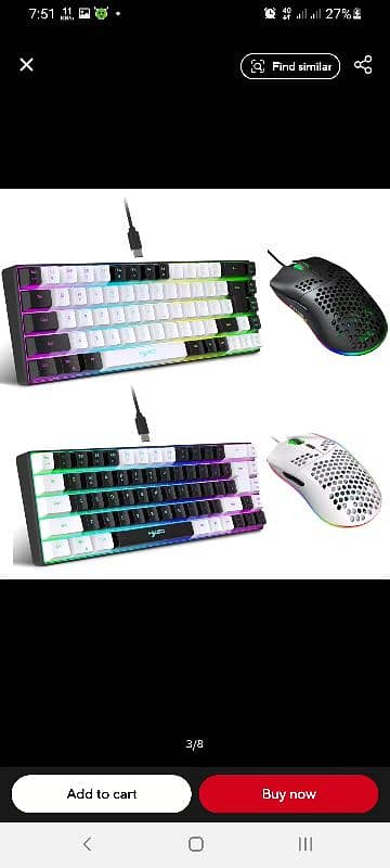 gaming keyboard and mouse kit RGB luminous lighting ergonomic 3