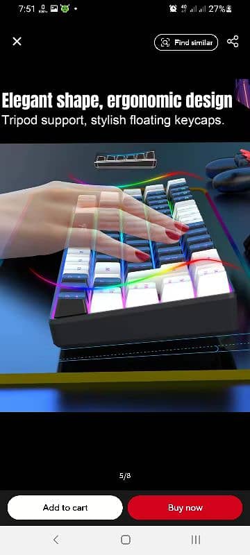 gaming keyboard and mouse kit RGB luminous lighting ergonomic 5