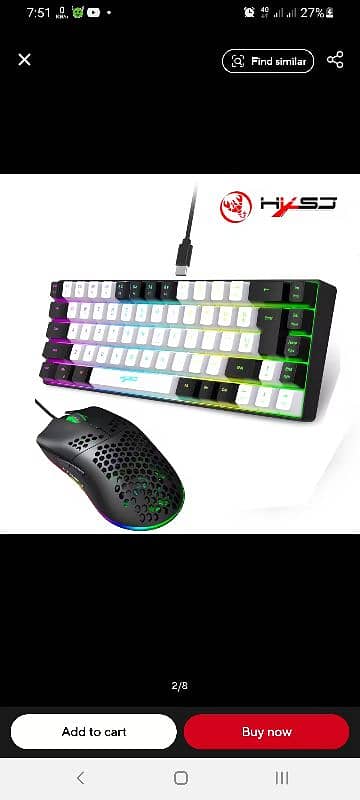 gaming keyboard and mouse kit RGB luminous lighting ergonomic 6