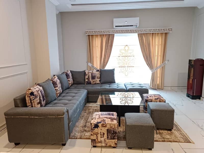 Height 1 fully furnished 2 bedroom apartments for rent in height 1 c block bahria town Rawalpindi 16