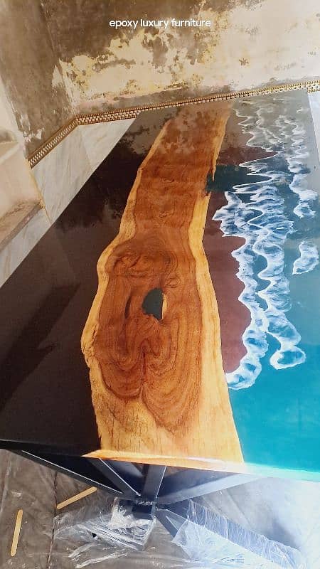 epoxy resin dinning table and center table contact 033.287. 098.77 1