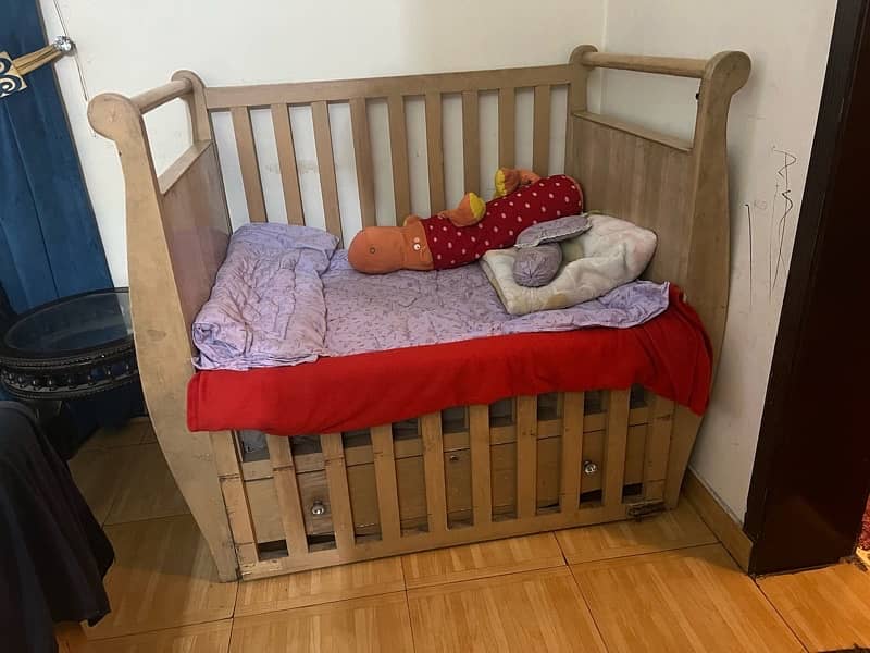 kids Wooden Cot cribs bed with Mattress 2