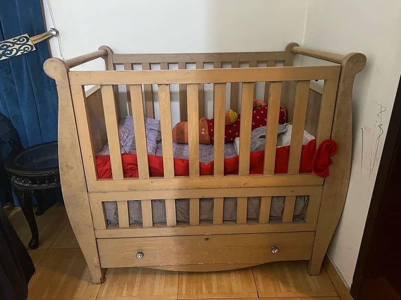 kids Wooden Cot cribs bed with Mattress 3