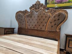 carving bed set new not used king size cinyoti style (just call me)