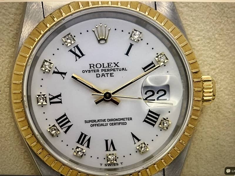 Rolex Oyster Perpetual 18K Yellow Gold, Gold White Buckley Diamond 0