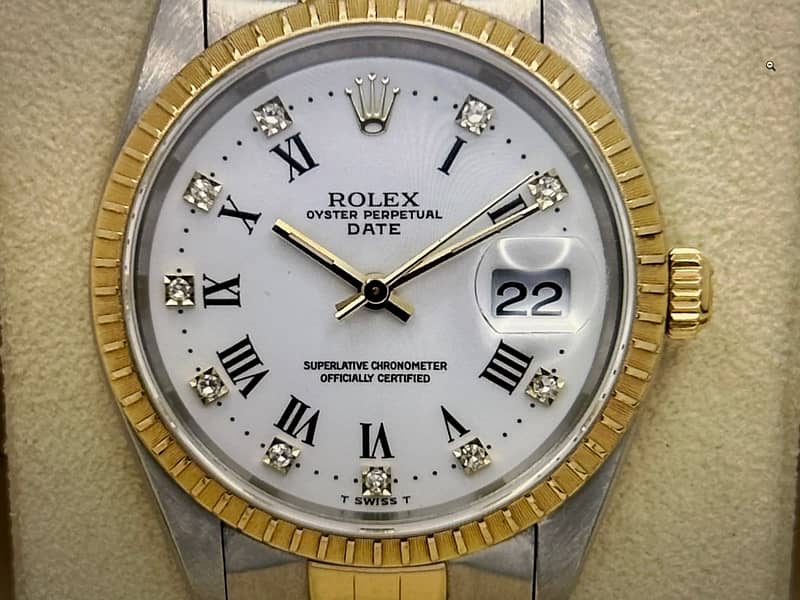 Rolex Oyster Perpetual 18K Yellow Gold, Gold White Buckley Diamond 1