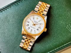 Rolex Oyster Perpetual 18K Yellow Gold, Gold White Buckley Diamond