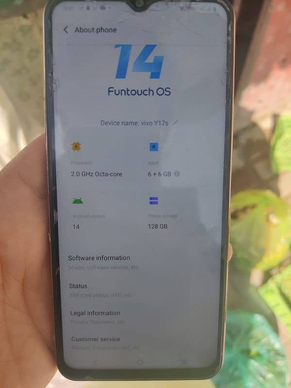 vivo y17s 6+6 ram 128 6