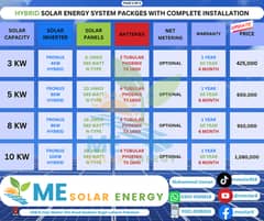 Solar Packages 3kw 5kw 8kw 10kw 15kw 20kw 25kw on grid hybrid