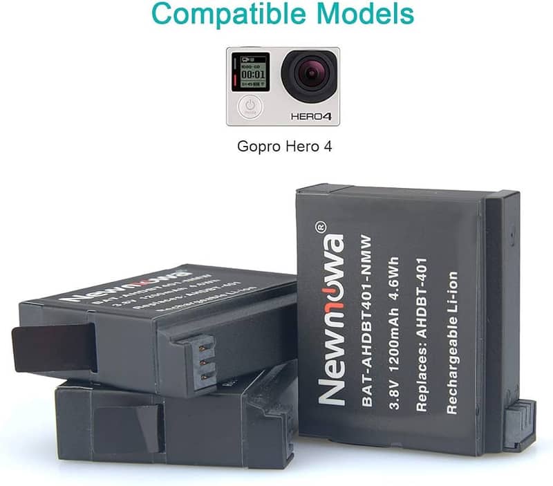 GoPro Hero 4 Black/SilverRechargable Batteries with charger 0
