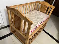 Beautiful & Sturdy, Wooden Imported Movable Baby Cot with Storage