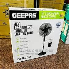 Geepas GF9466N 16" With Remote Control 50W Stand Fan