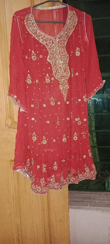 red chiffon frok ND duppta 0